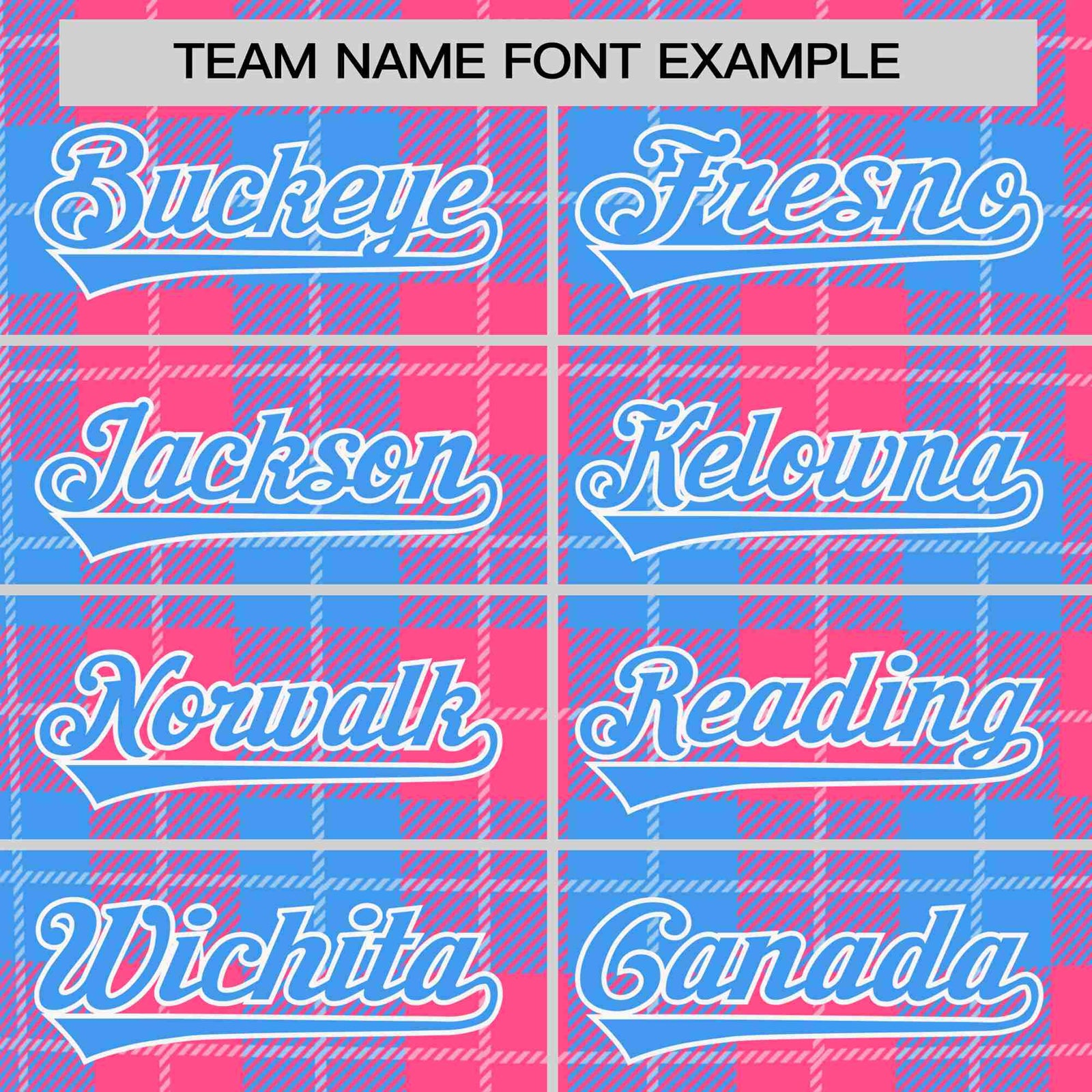 Custom Pink Powder Blue Personalized Plaid Design Authentic Baseball Jersey