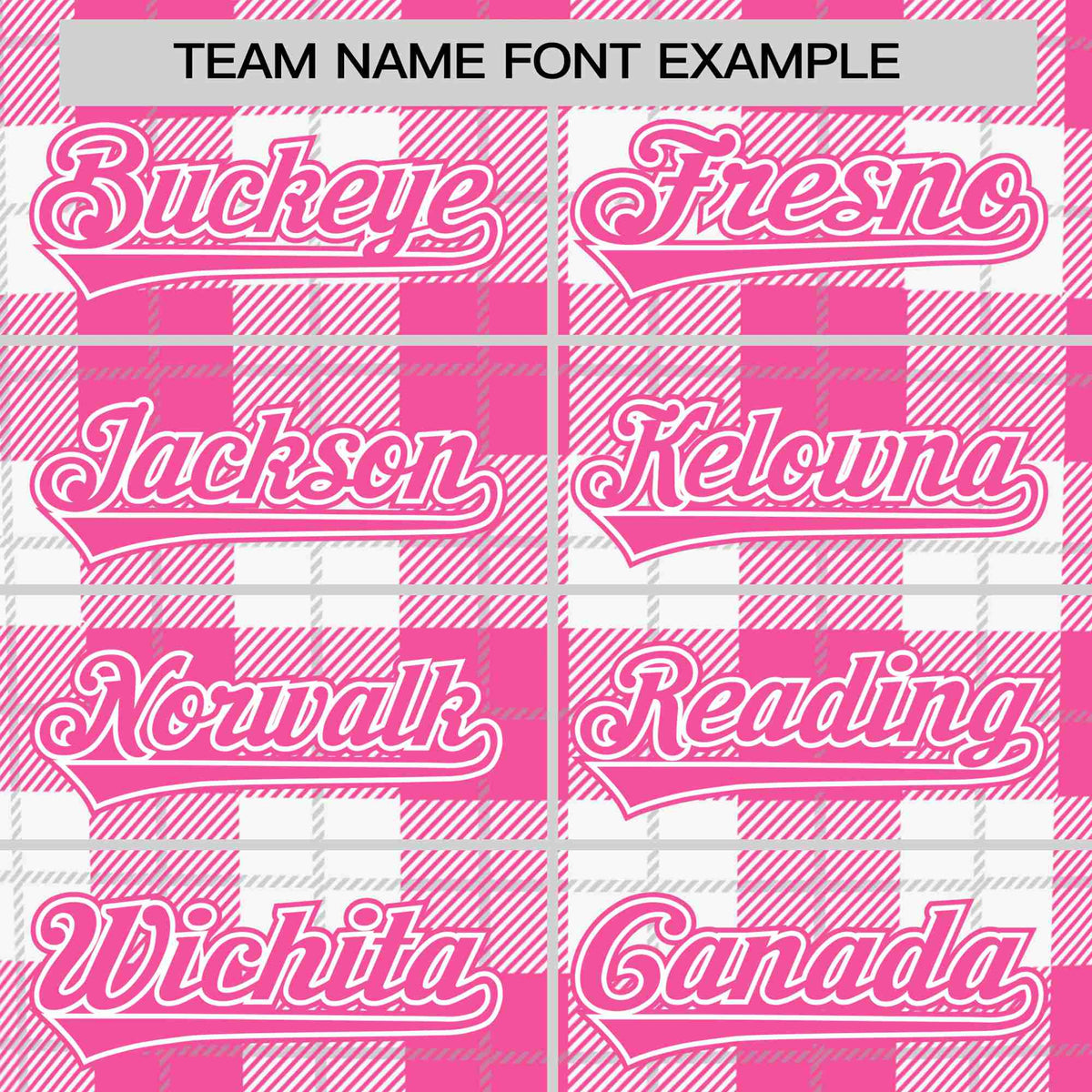 Custom Pink White Personalized Plaid Design Authentic Baseball Jersey