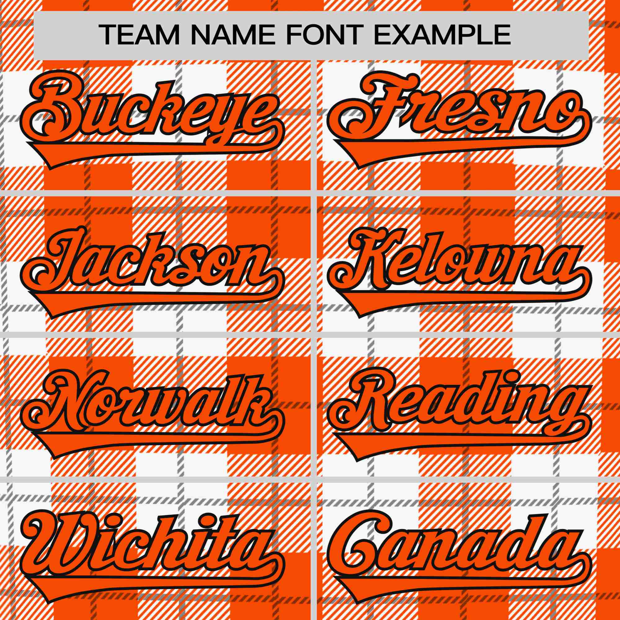 Custom Orange White Personalized Plaid Design Authentic Baseball Jersey