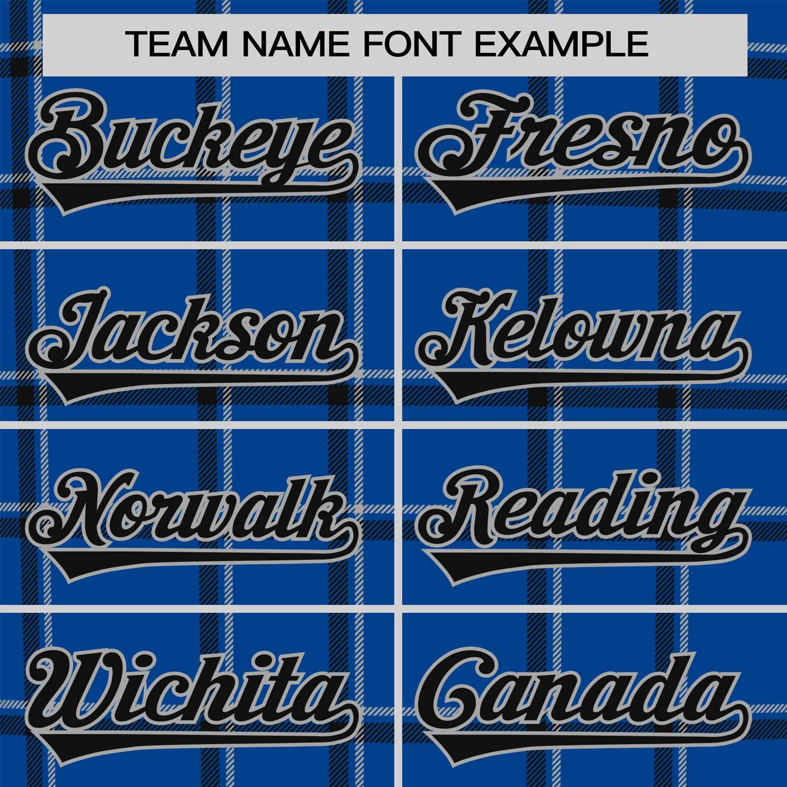 Custom Royal Blue Black Personalized Plaid Design Authentic Baseball Jersey