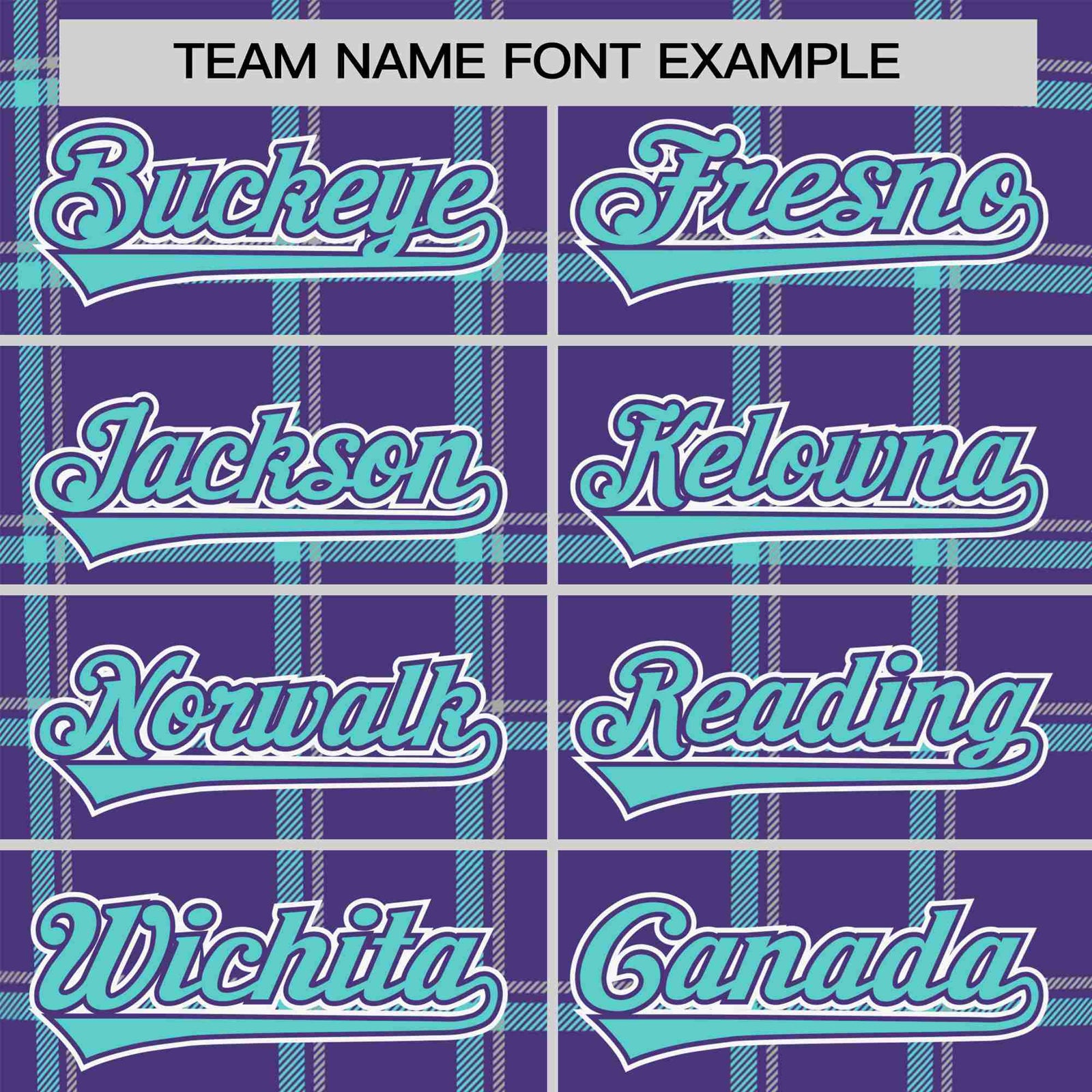 Custom Purple Aqua Personalized Plaid Design Authentic Baseball Jersey