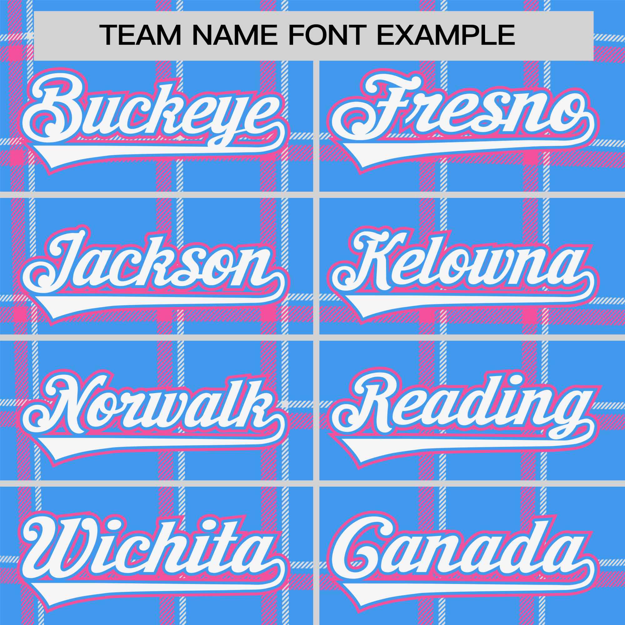 Custom Powder Blue Pink Personalized Plaid Design Authentic Baseball Jersey