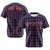 Custom Navy Red Personalized Plaid Design Authentic Baseball Jersey