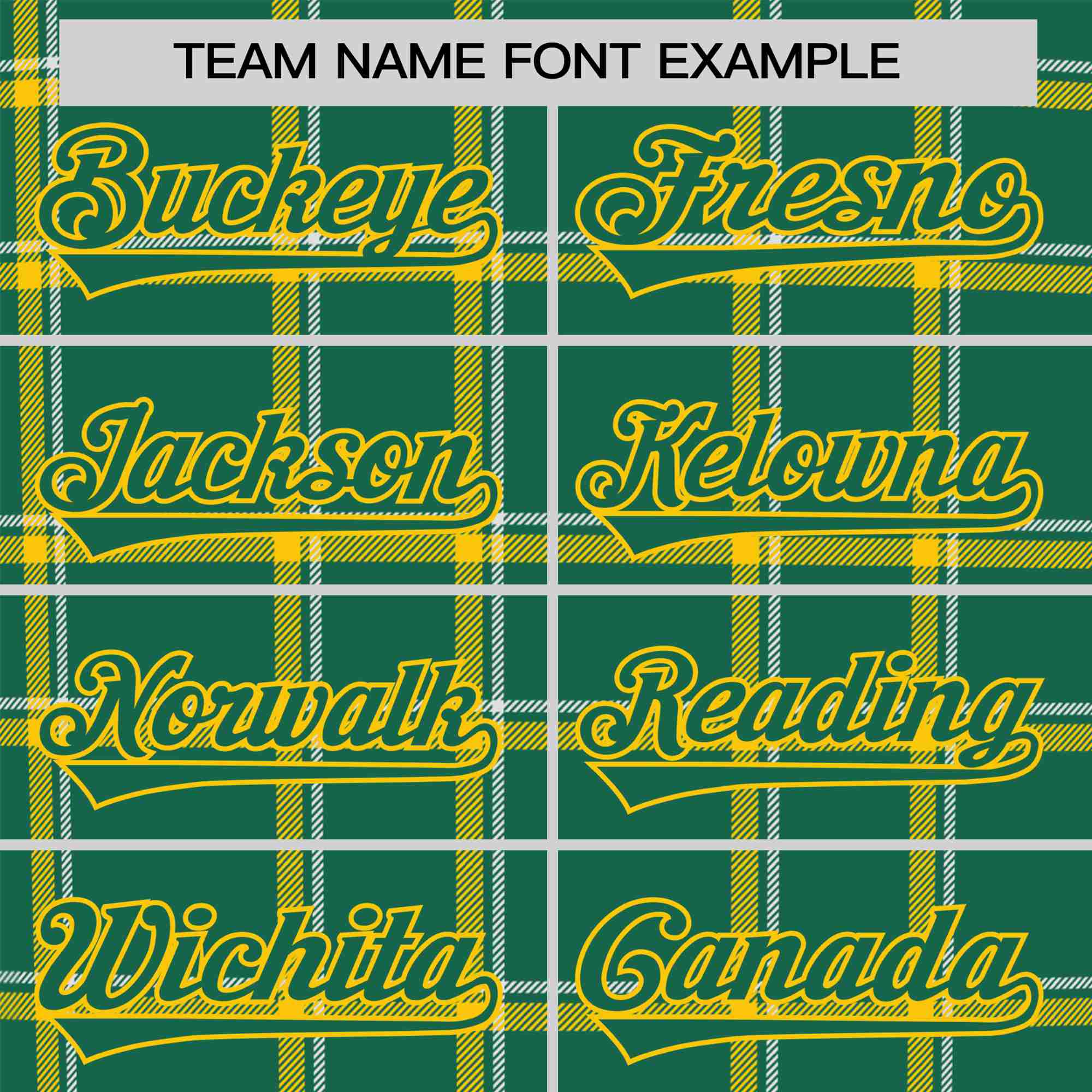 Custom Kelly Green Gold Personalized Plaid Design Authentic Baseball Jersey