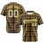 Custom Brown Yellow Personalized Plaid Design Authentic Baseball Jersey