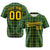 Custom Green Yellow Personalized Plaid Design Authentic Baseball Jersey