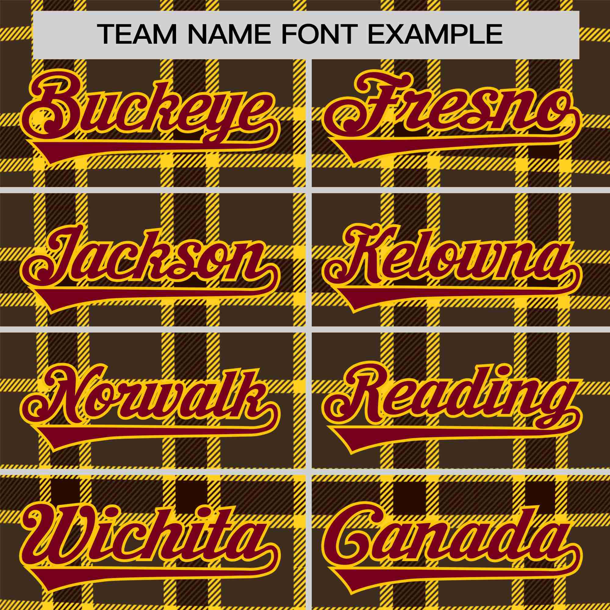 Custom Brown Gold Personalized Plaid Design Authentic Baseball Jersey