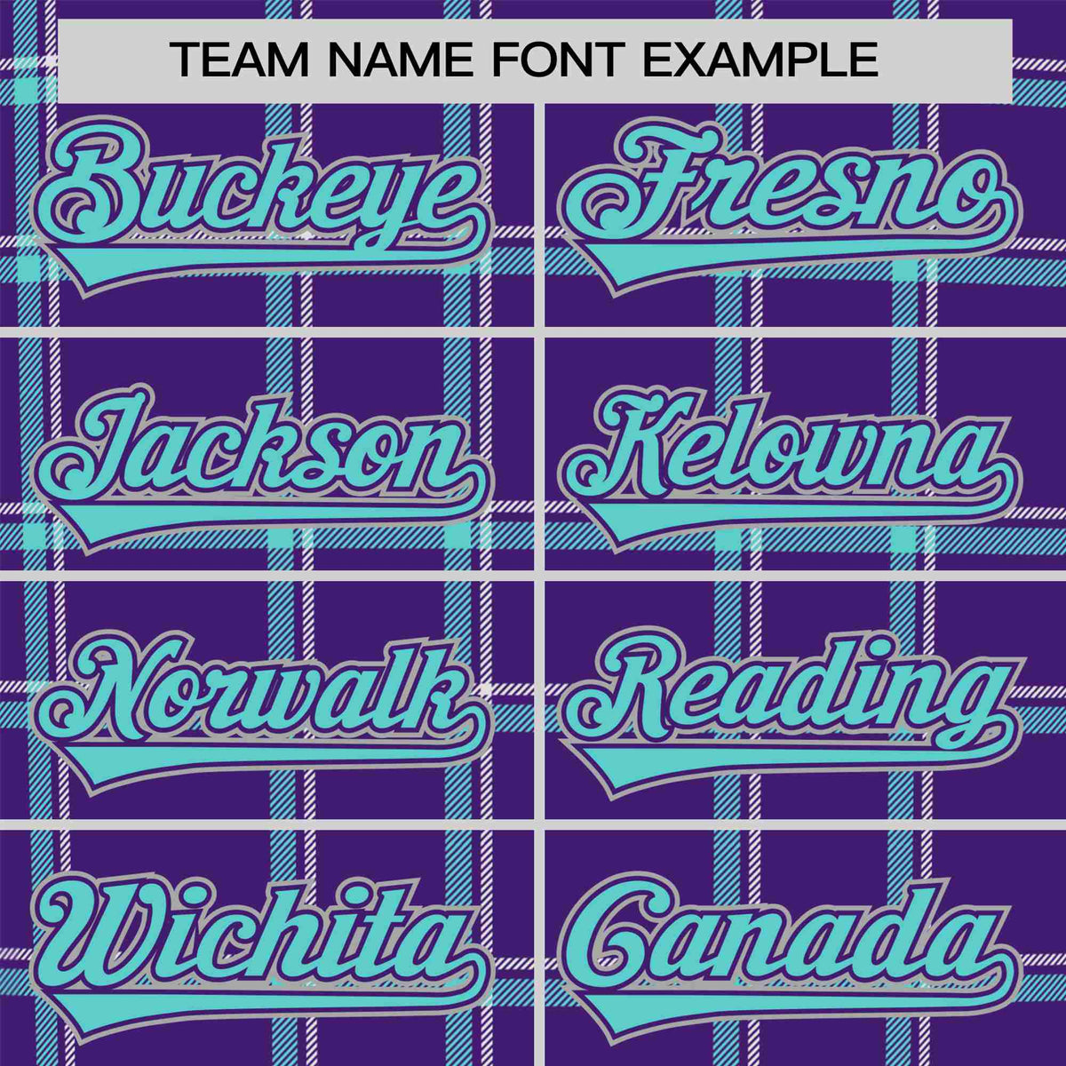Custom Purple Aqua Personalized Plaid Design Authentic Baseball Jersey
