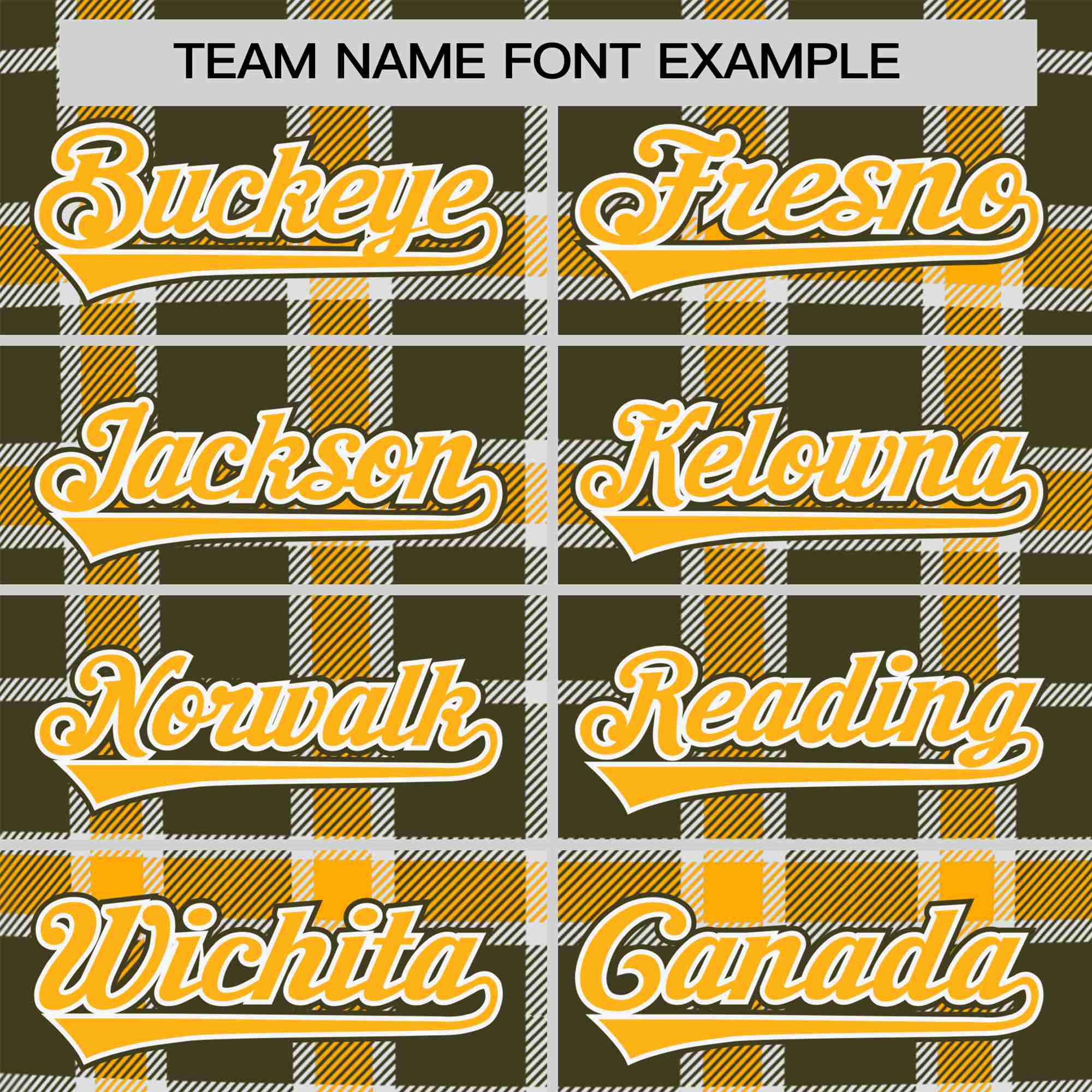 Custom Yellow Dark Gray Personalized Plaid Design Authentic Baseball Jersey