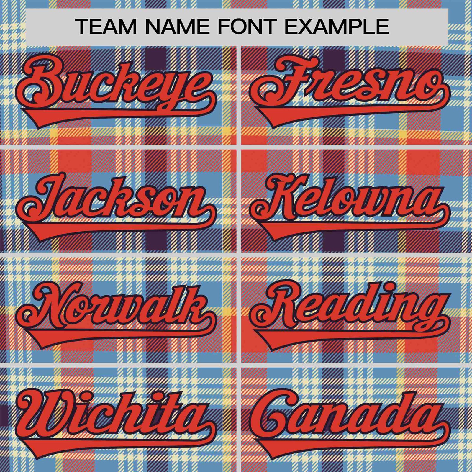 Custom Light Blue Orange Personalized Plaid Design Authentic Baseball Jersey