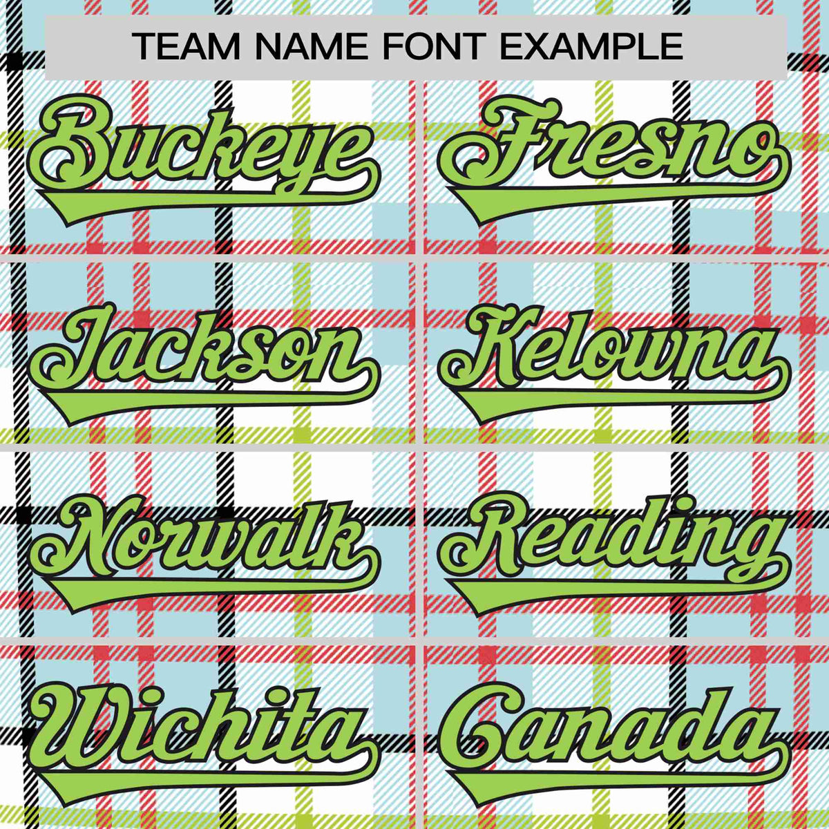 Custom White Neon Green-Red Personalized Plaid Design Authentic Baseball Jersey