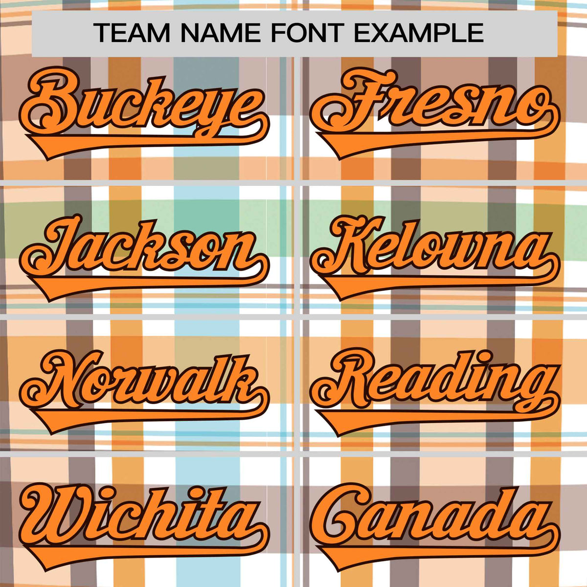 Custom Orange Gray Blue Personalized Plaid Design Authentic Baseball Jersey