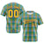 Custom Green Yellow Personalized Plaid Design Authentic Baseball Jersey