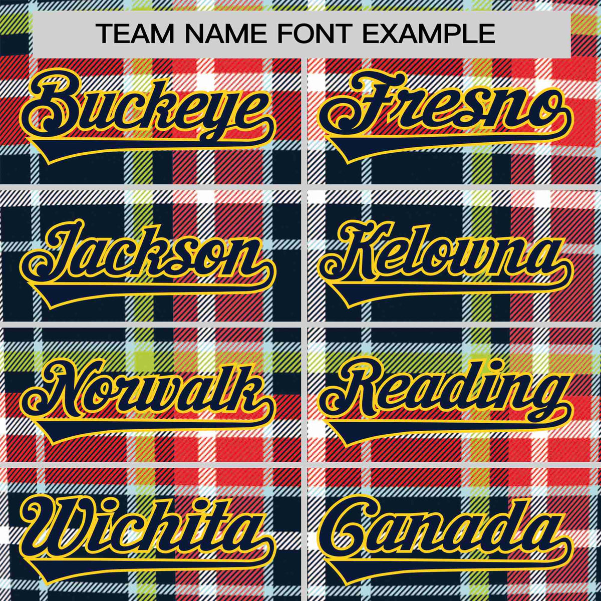 Custom Red Navy-Neon Green Personalized Plaid Design Authentic Baseball Jersey