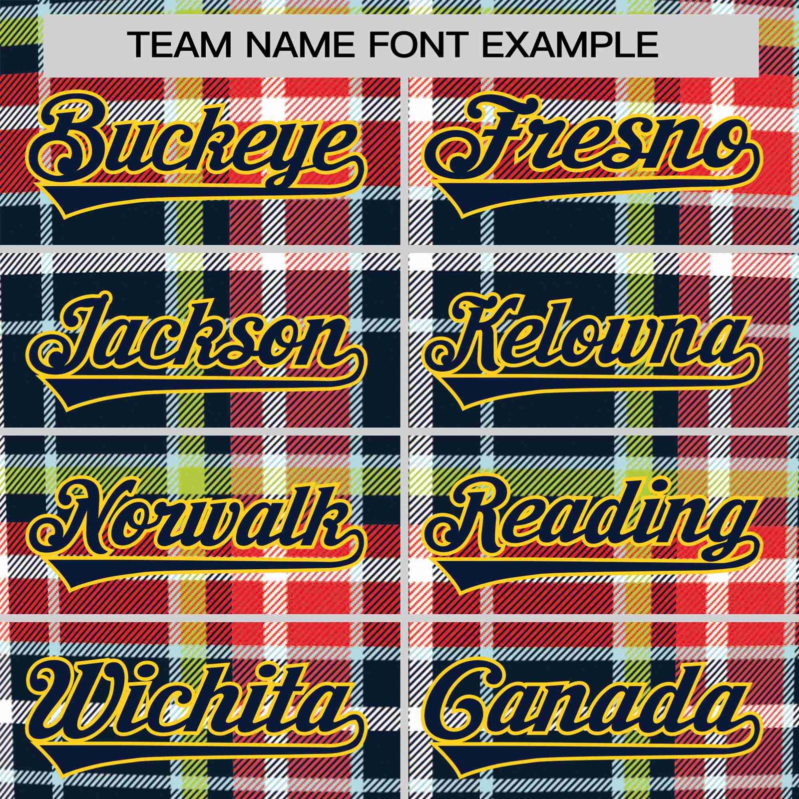 Custom Red Navy-Neon Green Personalized Plaid Design Authentic Baseball Jersey