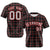 Custom Black Red Personalized Plaid Design Authentic Baseball Jersey