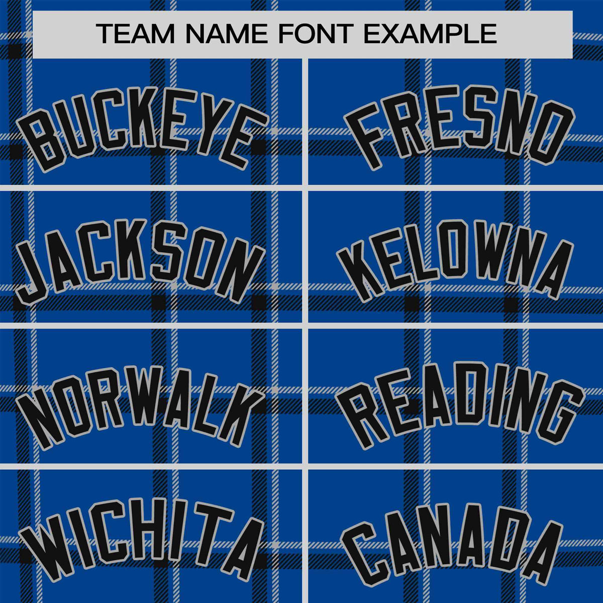 Custom Royal Blue Black Personalized Plaid Design Authentic Baseball Jersey