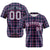 Custom Navy Pink Personalized Plaid Design Authentic Baseball Jersey