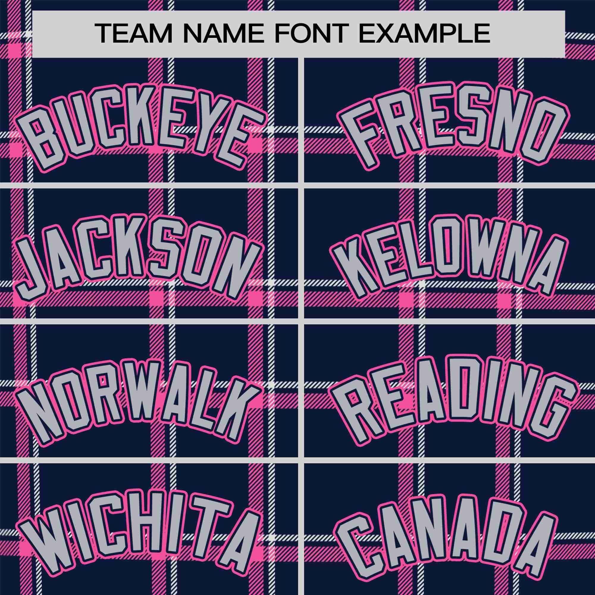 Custom Navy Pink Personalized Plaid Design Authentic Baseball Jersey