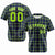 Custom Navy Neon Green Personalized Plaid Design Authentic Baseball Jersey