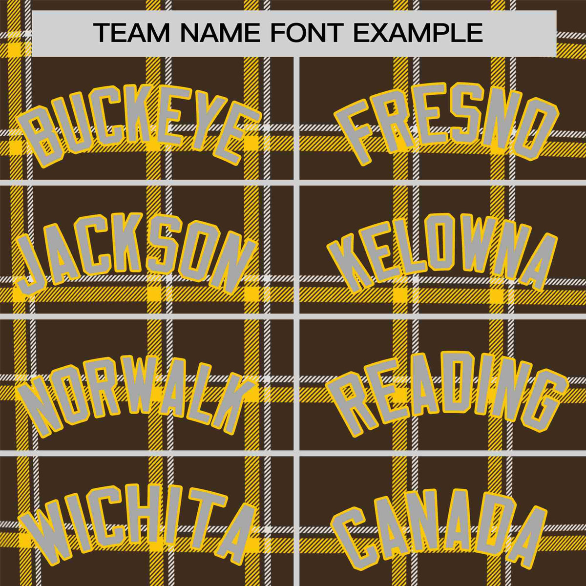 Custom Brown Yellow Personalized Plaid Design Authentic Baseball Jersey