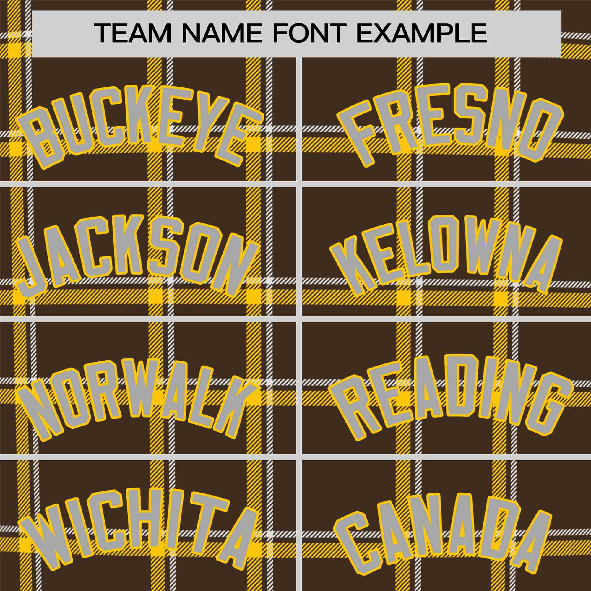 Custom Brown Yellow Personalized Plaid Design Authentic Baseball Jersey