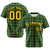 Custom Green Yellow Personalized Plaid Design Authentic Baseball Jersey