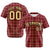 Custom Crimson Khaki Personalized Plaid Design Authentic Baseball Jersey