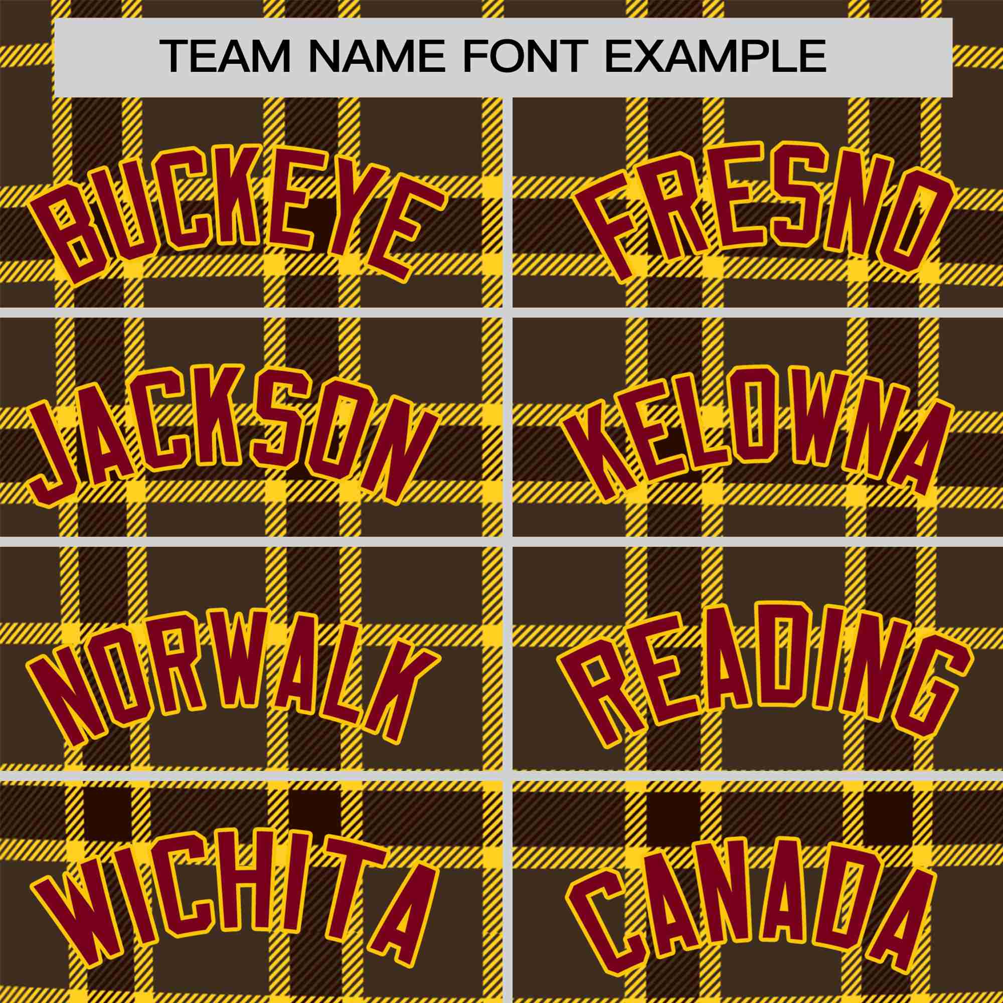 Custom Brown Gold Personalized Plaid Design Authentic Baseball Jersey