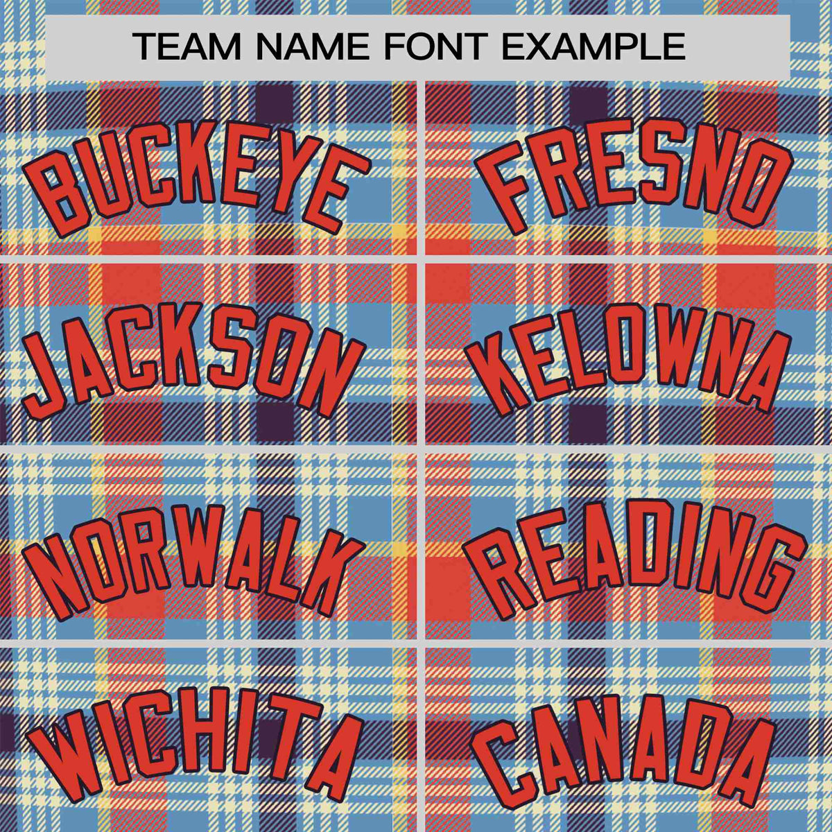 Custom Light Blue Orange Personalized Plaid Design Authentic Baseball Jersey