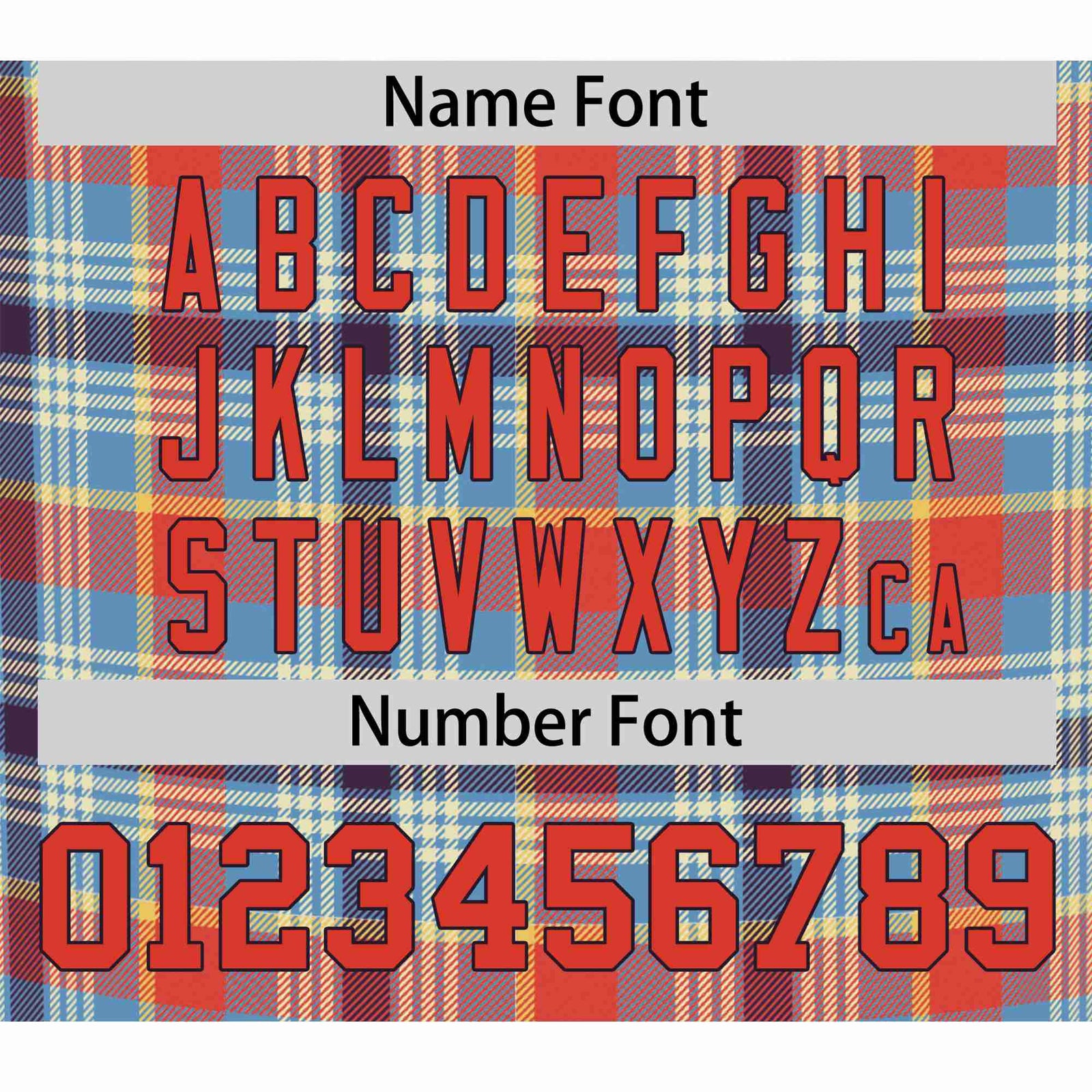 Custom Light Blue Orange Personalized Plaid Design Authentic Baseball Jersey