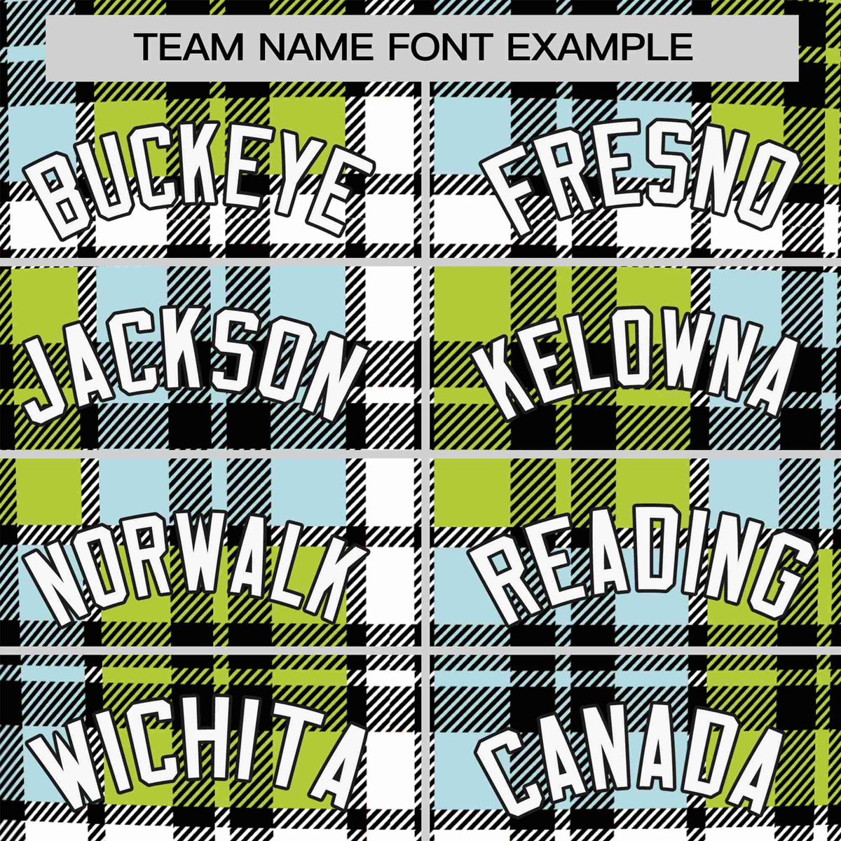 Custom Neon Green Light Blue Personalized Plaid Design Authentic Baseball Jersey
