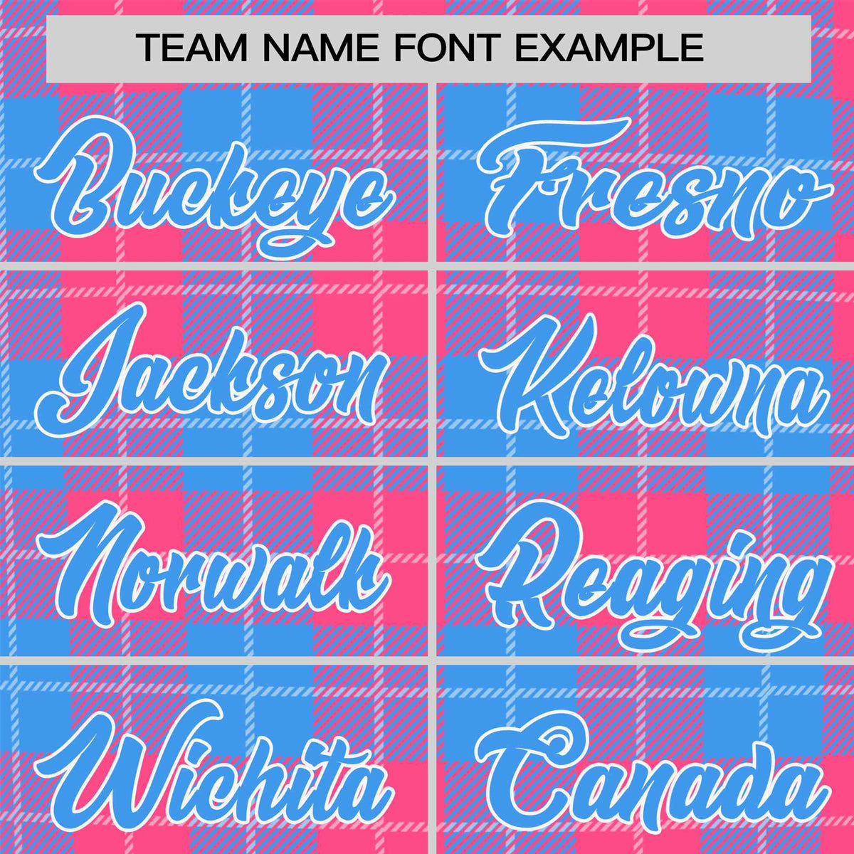 Custom Pink Powder Blue Personalized Plaid Design Authentic Baseball Jersey