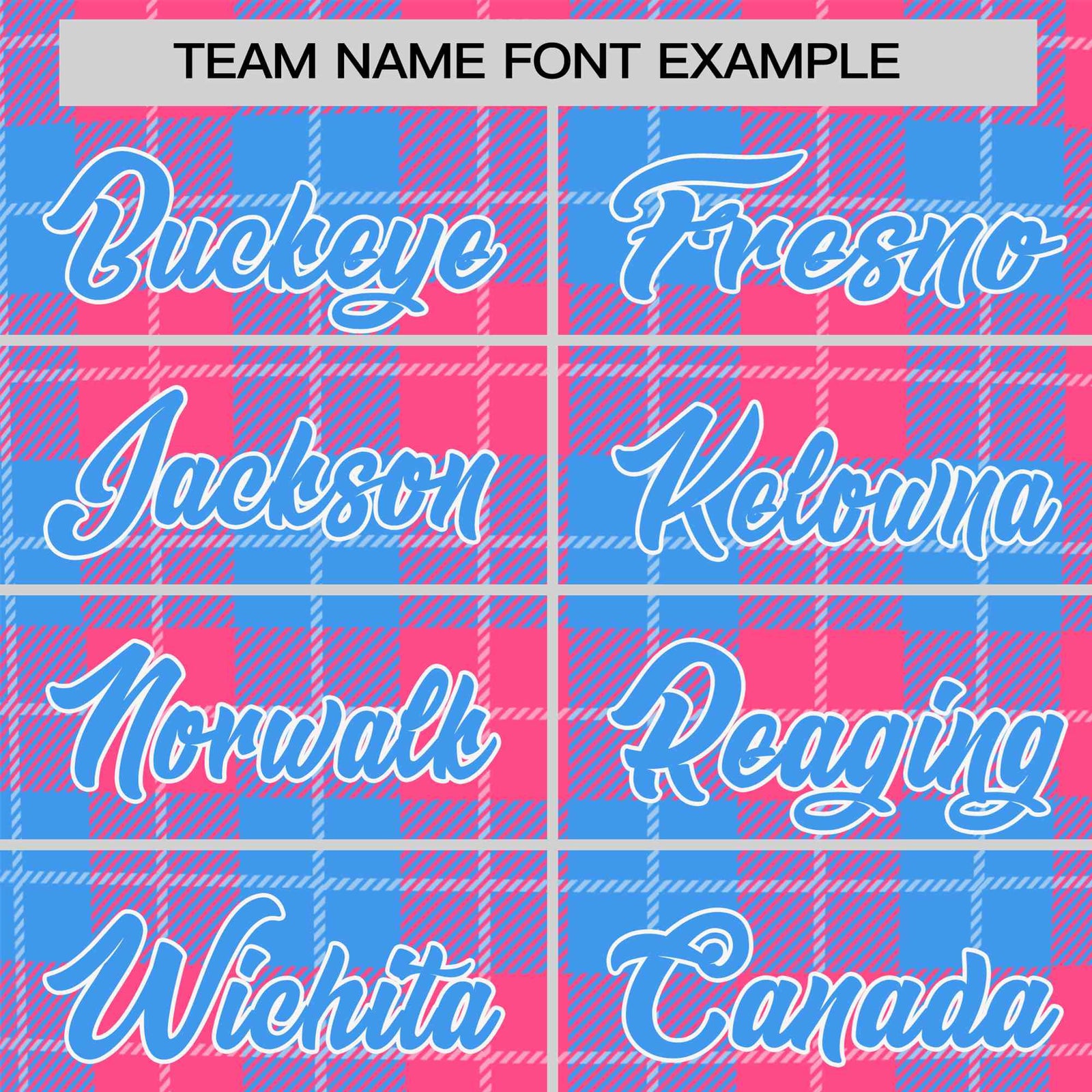 Custom Pink Powder Blue Personalized Plaid Design Authentic Baseball Jersey