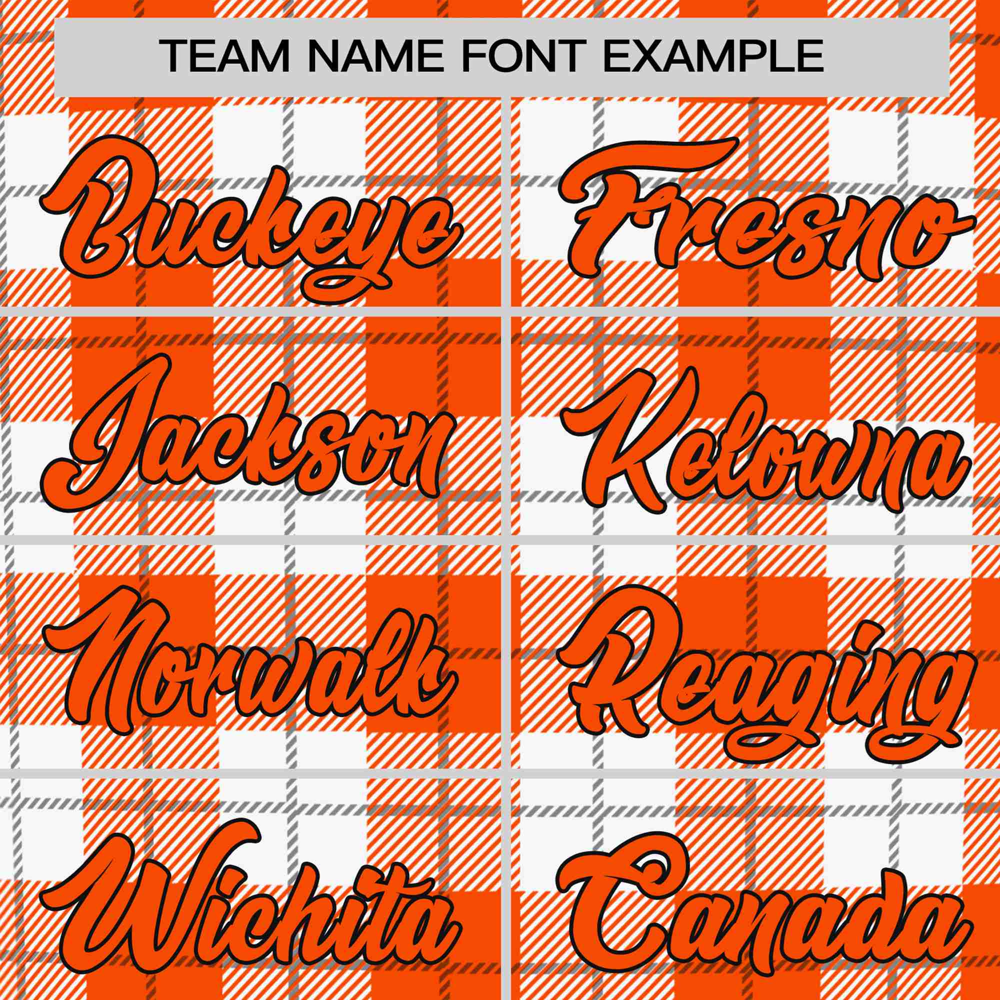 Custom Orange White Personalized Plaid Design Authentic Baseball Jersey