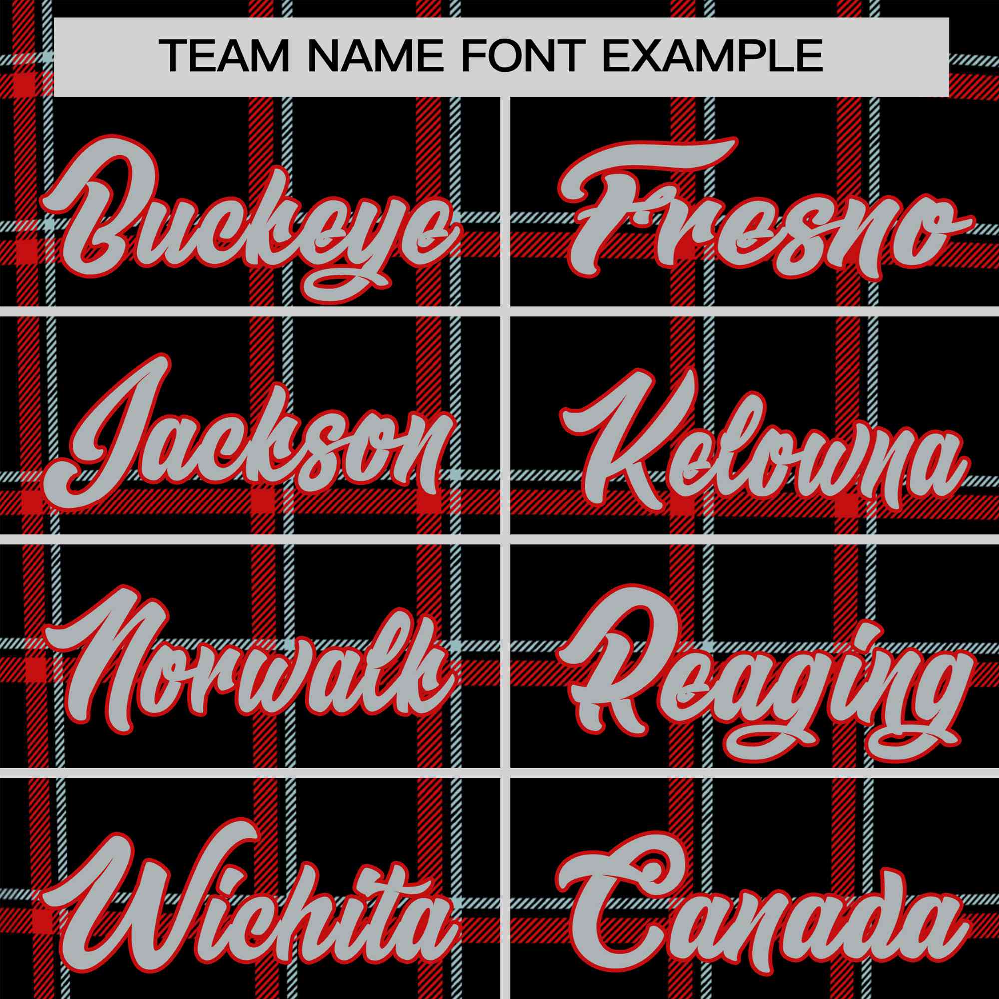 Custom Black Red Personalized Plaid Design Authentic Baseball Jersey