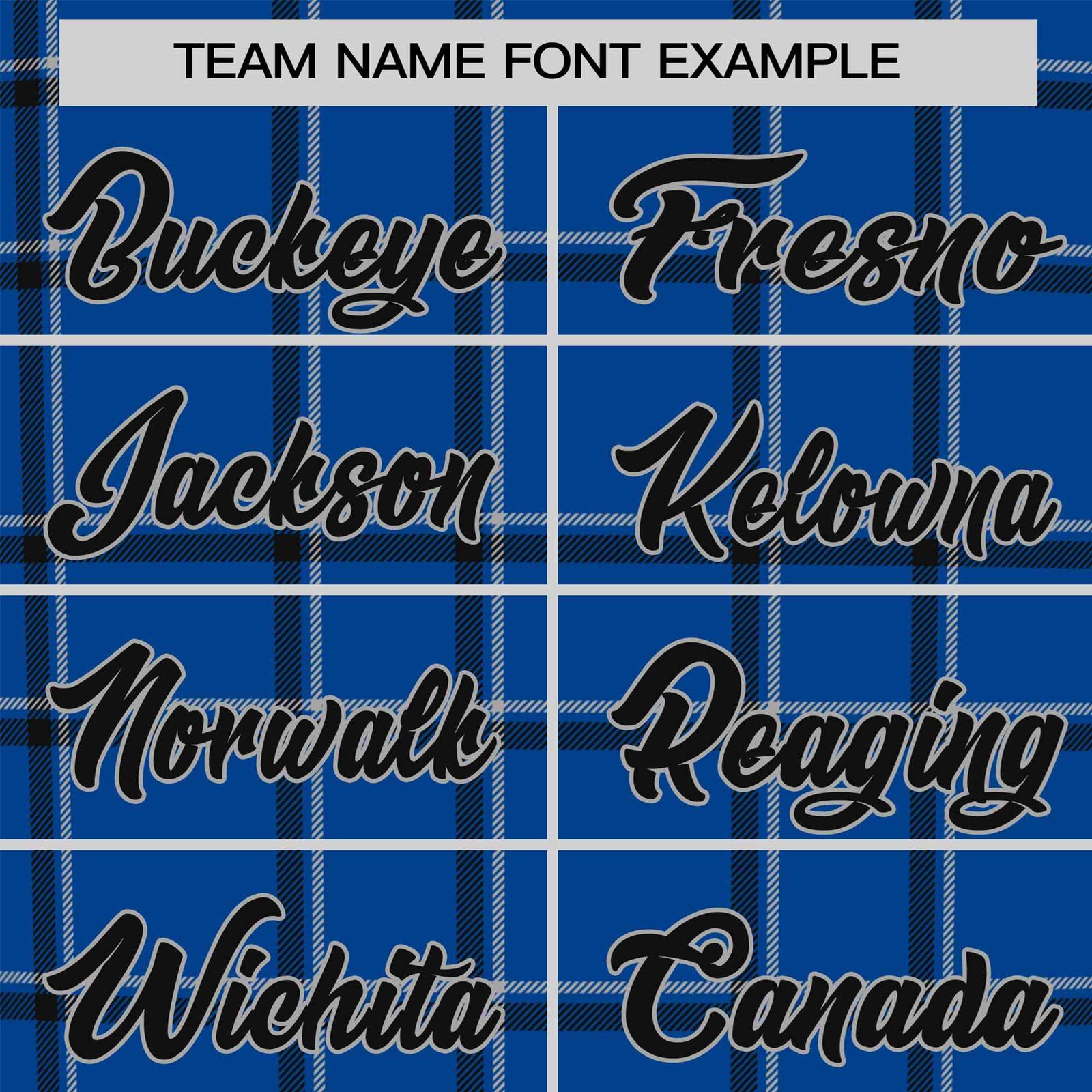 Custom Royal Blue Black Personalized Plaid Design Authentic Baseball Jersey