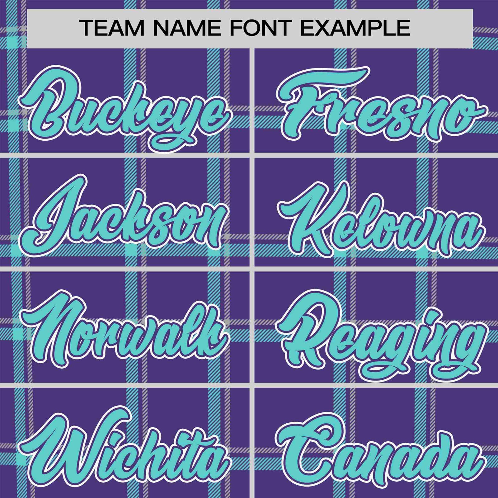 Custom Purple Aqua Personalized Plaid Design Authentic Baseball Jersey