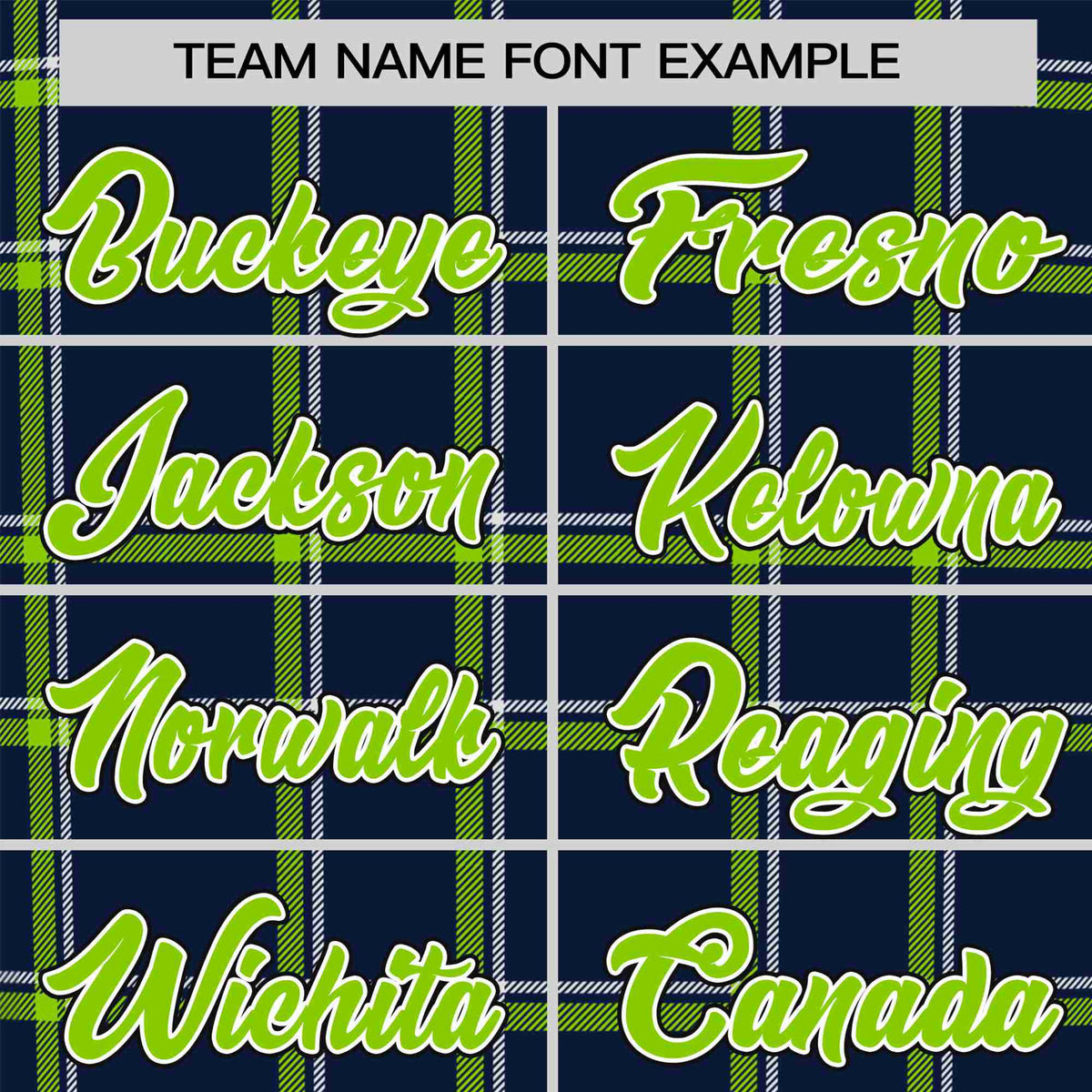 Custom Navy Neon Green Personalized Plaid Design Authentic Baseball Jersey