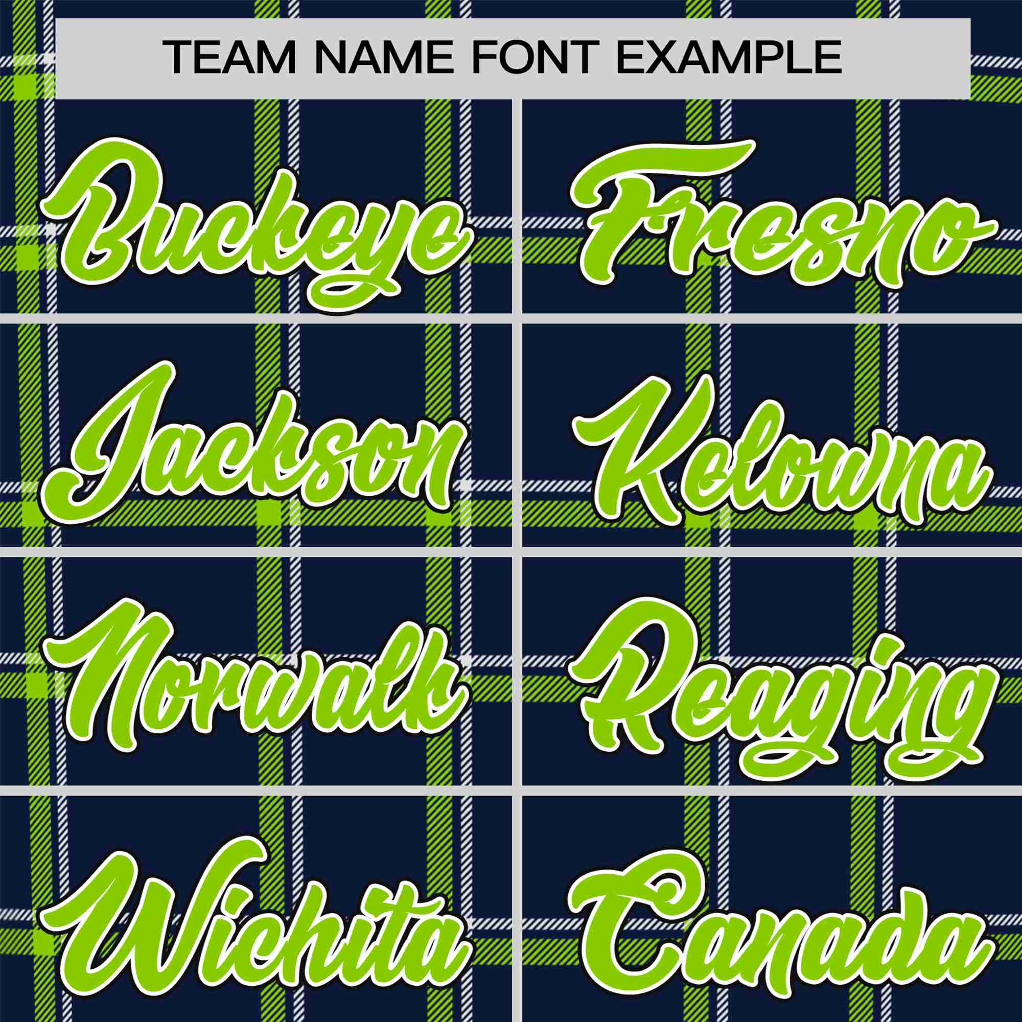 Custom Navy Neon Green Personalized Plaid Design Authentic Baseball Jersey