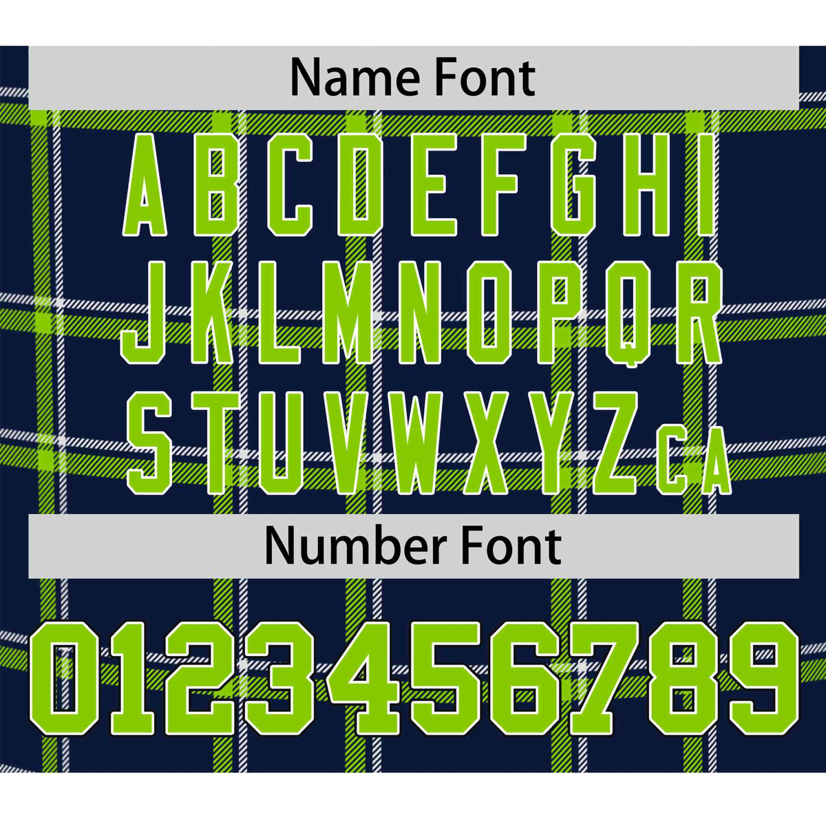 Custom Navy Neon Green Personalized Plaid Design Authentic Baseball Jersey