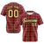 Custom Crimson Khaki Personalized Plaid Design Authentic Baseball Jersey