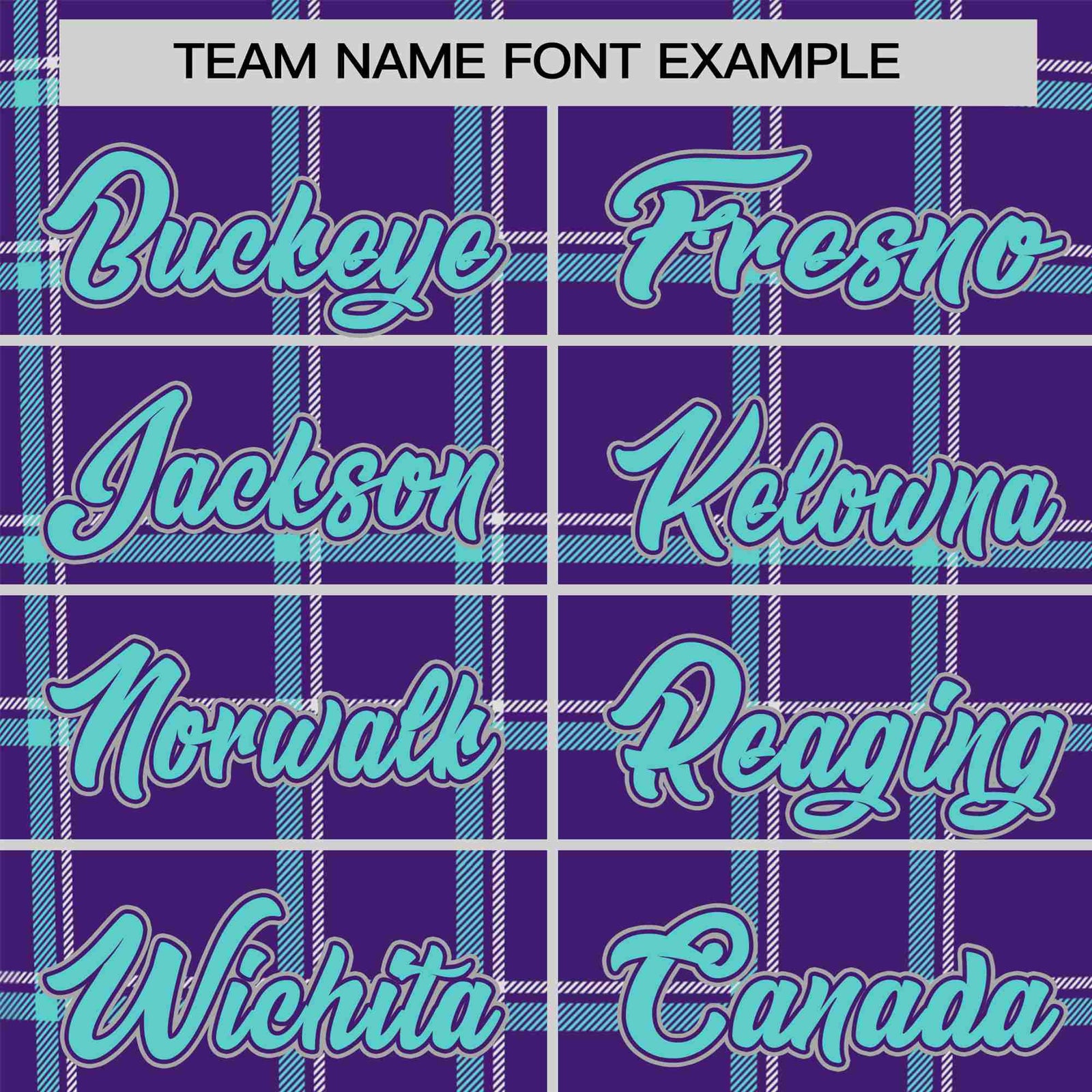Custom Purple Aqua Personalized Plaid Design Authentic Baseball Jersey