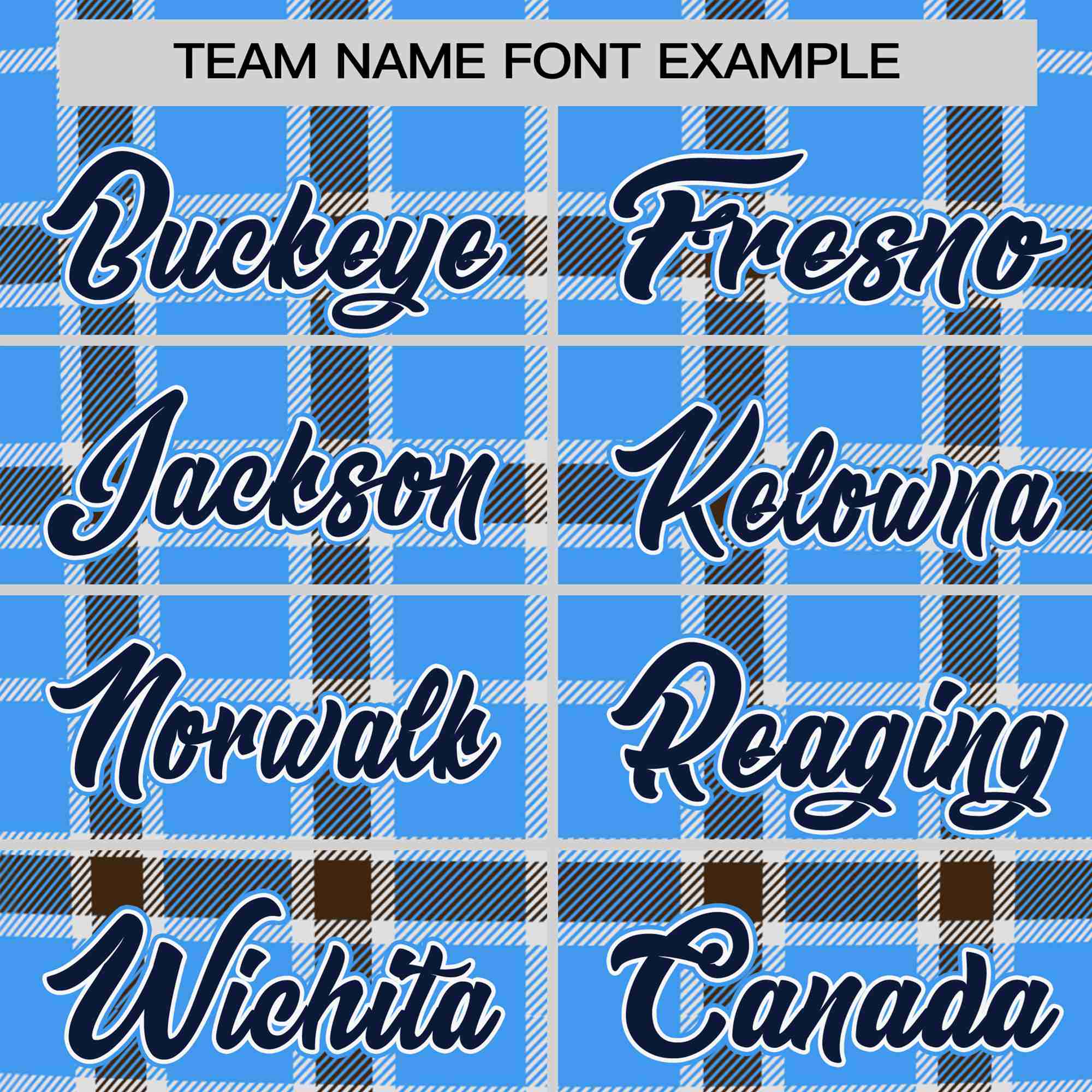 Custom Powder Blue Navy Personalized Plaid Design Authentic Baseball Jersey