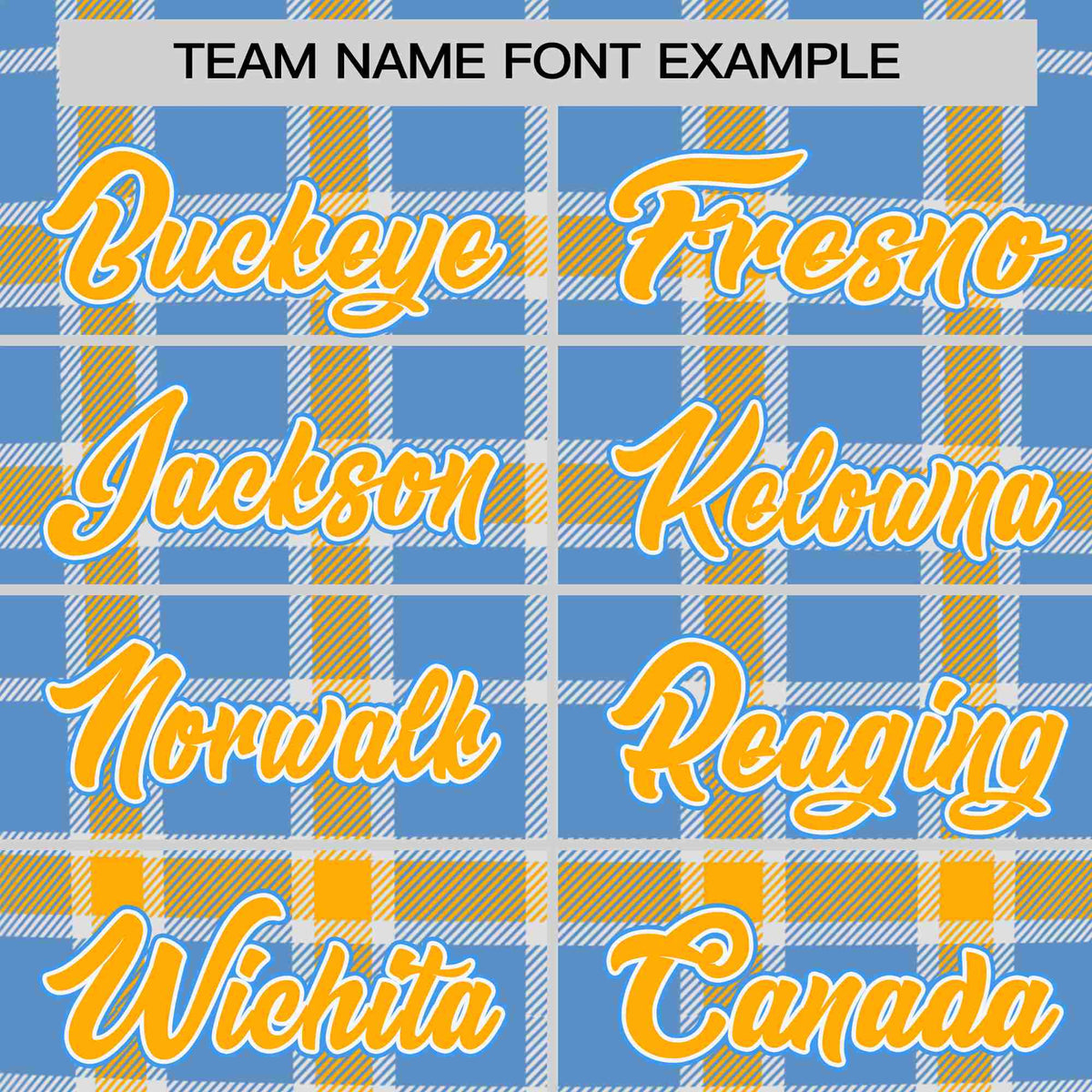 Custom Light Blue Yellow Personalized Plaid Design Authentic Baseball Jersey