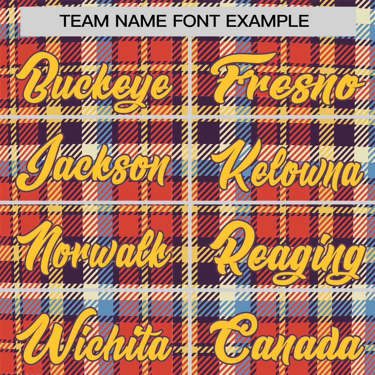 Custom Orange Yellow-Blue Personalized Plaid Design Authentic Baseball Jersey