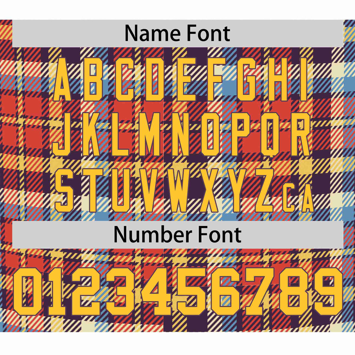 Custom Orange Yellow-Blue Personalized Plaid Design Authentic Baseball Jersey