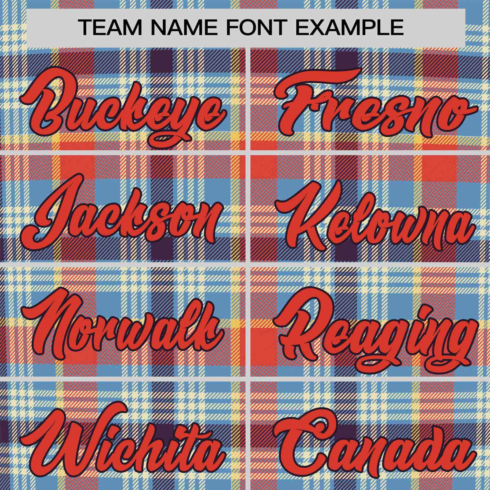 Custom Light Blue Orange Personalized Plaid Design Authentic Baseball Jersey