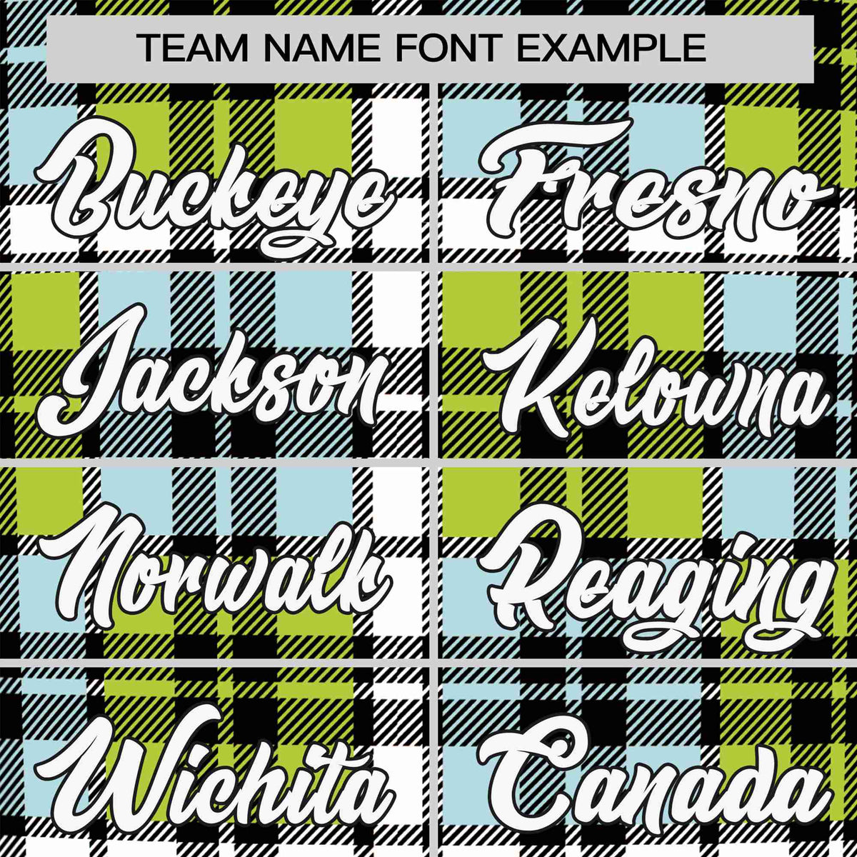 Custom Neon Green Light Blue Personalized Plaid Design Authentic Baseball Jersey