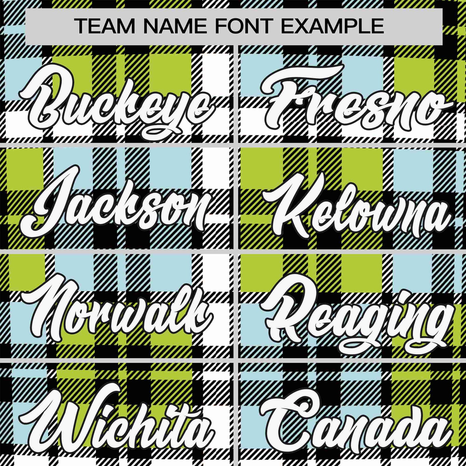 Custom Neon Green Light Blue Personalized Plaid Design Authentic Baseball Jersey